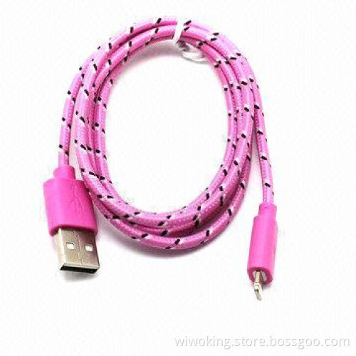 Fabric nylon lightning cable for iPhone 5